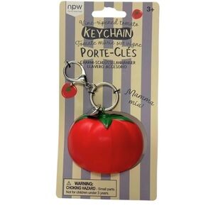 NWT Red squishy Tomato Keychain with “mamma Mia” charm sold at urban outfitters